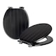 image 1 of Harbour Housewares Wooden Soft Close Toilet Seats - Black - Pack of 2 | Black | Black