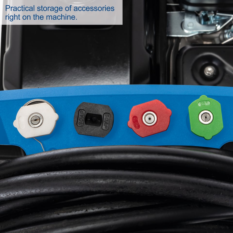 image 1 of Scheppach HCP5000 Petrol Pressure Washer, 5.9hp, 241bar Pressure, 570L/h Flow Rate, 9.2m Hose, 4 Nozzles