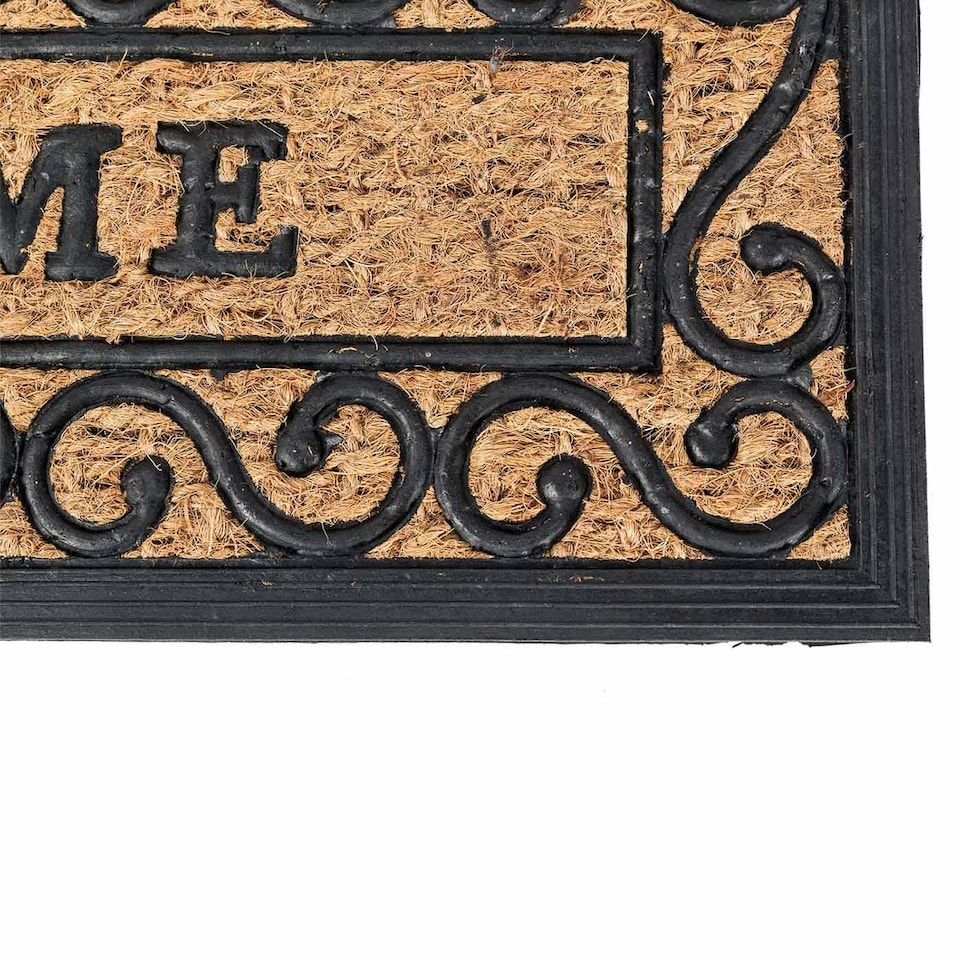image 1 of Homescapes Welcome Rubber and Coir Doormat