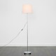 image 2 of ValueLights Charlie Chrome Floor Lamp Pink Taper Shade & Bulb 