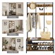 image 4 of Yaheetech Industrial Hallway Rack with Bench & Shoe Storage Brown | Rustic Brown | One Size