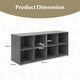 image 2 of COSTWAY 8 Grid Shoe Bench 2 in 1 Shoe Organizer Storage Grey Grey