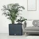 image 2 of Rato Case Tall Rattan Rectangle Flower Pot | Black | 1