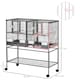 image 4 of PawHut Double Rolling Bird Cage with Removable Metal Tray and Storage Shelf