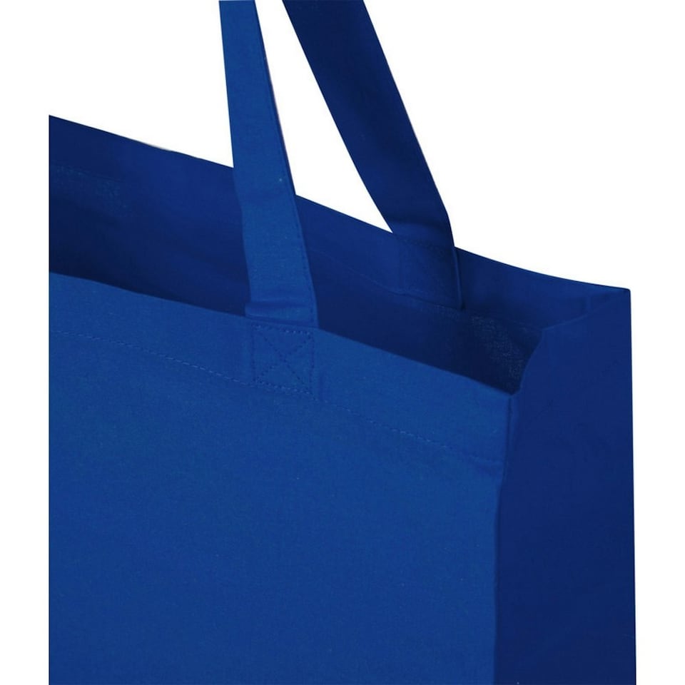 image 1 of Madras Recycled Cotton Gusseted Tote Bag - Royal Blue - One Size Blue