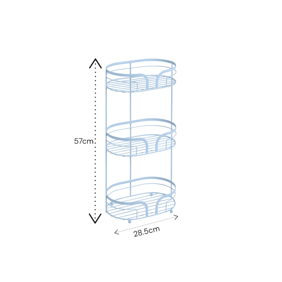 image 1 of Showerdrape Dante Blue Freestanding Bathroom Floor Shower Caddy | Blue | Large