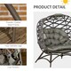 image 7 of Outsunny Egg Chair Outdoor, 2 Seater Folding Weave Garden Furniture Chair with Cushion, Cup Pockets for Patio Balcony - Sand Brown