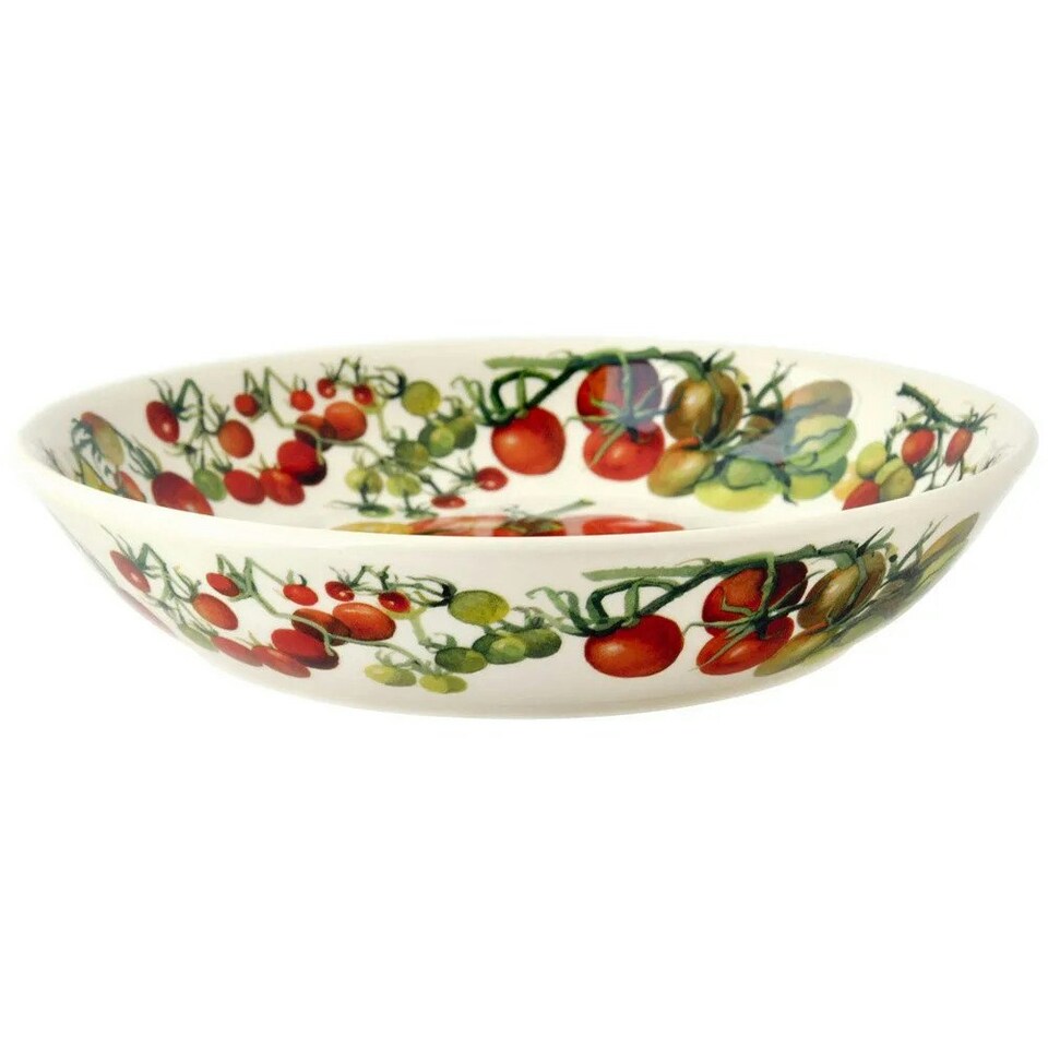 image 1 of Pasta Bowl: 24cm Emma Bridgewater Vegetable Garden Tomatoes Medium Pasta Bowl, Ceramic White