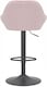 image 5 of Velluto Matt Black Velvet Kitchen Bar Stool, Height Adjustable Swivel Gas Lift, Padded Seat & Backrest, Matt Black Footrest, Pink