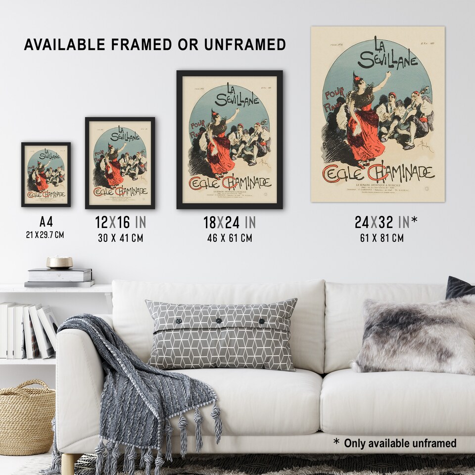 image 1 of Overture Cover for Woman from Seville Steinlen Huge Wall Art Poster Print