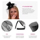 image 2 of Pack of 6 Mini Black Glitter Fascinator Top Hat Black | One Size
