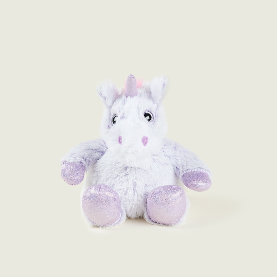image 1 of Warmies Plush Marshmallow Unicorn Microwavable Weighted Teddy with French Lavender Scent, Hot or Cold for Cool Relaxation and Warm Relief