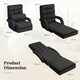 image 2 of COSTWAY 2 IN 1 Folding Lazy Sofa Lounger Adjustable Grey Black