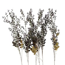 Pegdev Pack of 6 85cm Artificial Dark Berry Stem for Bouquets and Displays