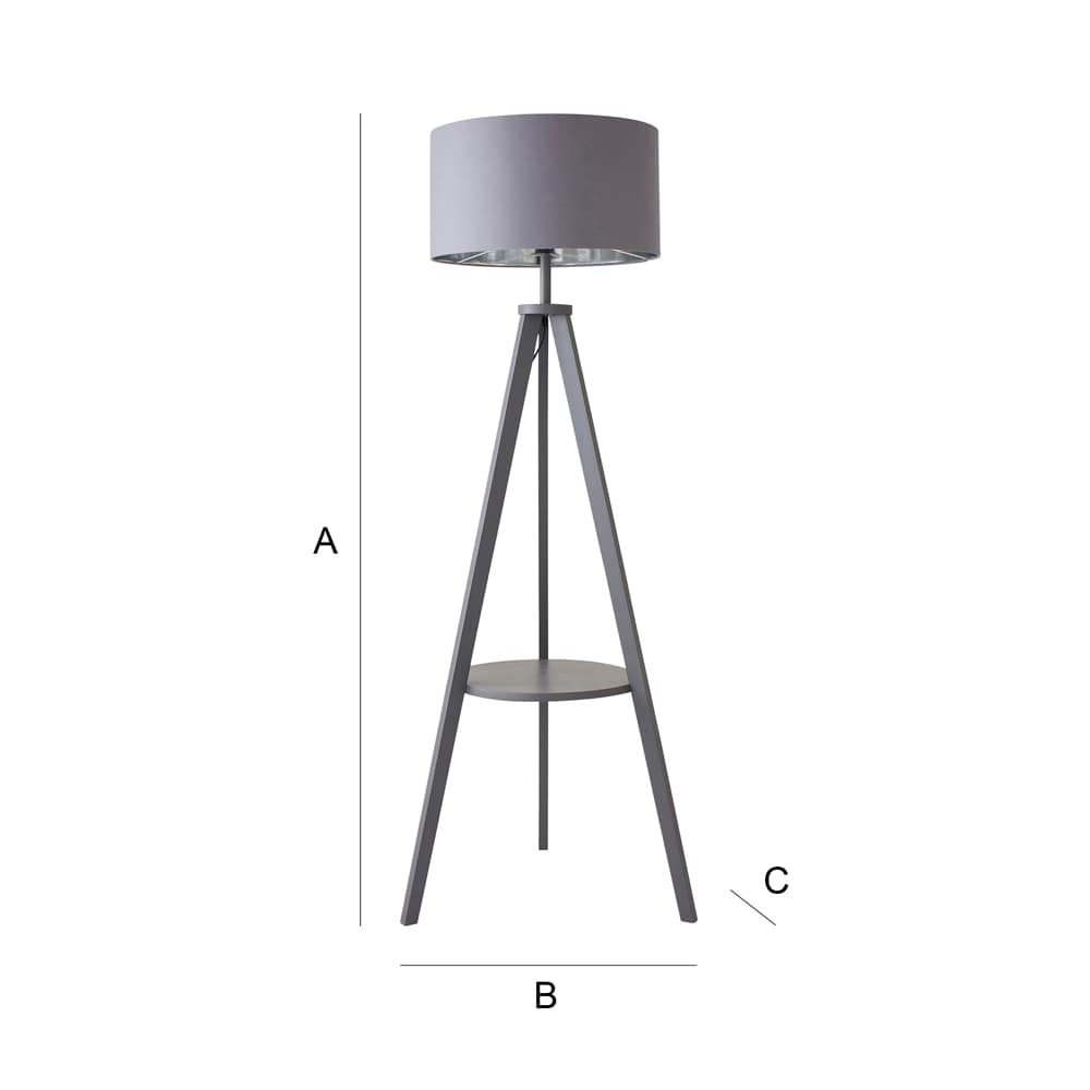 ローテブル コンクリカグTokyo ライトグレー✗アイアン ValueLights Morrigan Modern Grey Tripod Floor Lamp Grey Shade