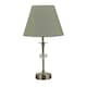 image 1 of Antique Brass Table Lamp with Facet Detail and Sage Green Shade Bronze | Green