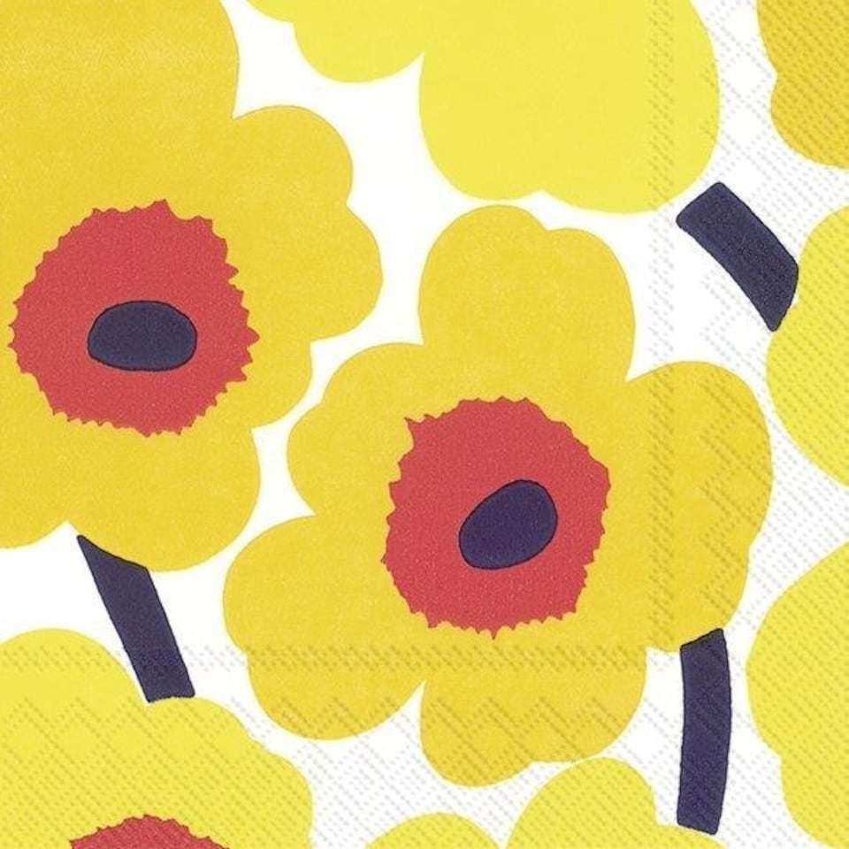 IHR Lunch Napkins Unikko Dark Yellow 33cm 3ply 20 Pack