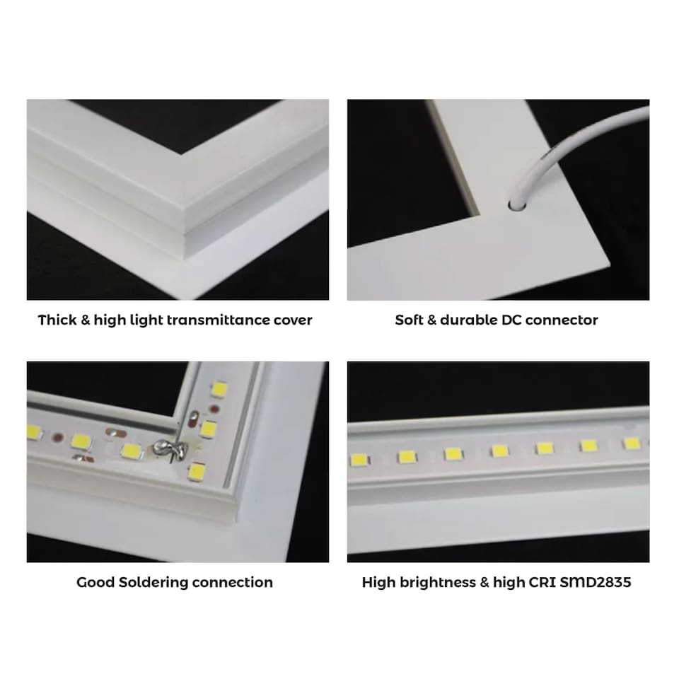 image 1 of Double Square borderline Panel Light, 595x595, 40W 4000 lm, White (6000K) light in outside and blue light in inside
