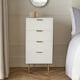 image 6 of OHS 4 Drawer Modern Ribbed Office Side Bedroom Nightstand Bedside Table - White