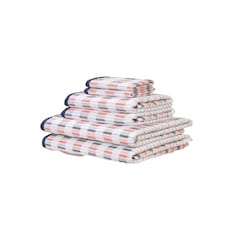 Santa Cruz 6 Piece Cotton Towels Bale Set Striped Soft and Absorbent | Pink | Bath towel