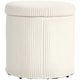 image 6 of HOMCOM Round Storage Ottoman with Lid, Vanity Stool with Storage, Beige Yellow