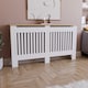 image 6 of Vida Designs Arlington Radiator Cover Painted MDF Slatted Cabinet, White, 152cm