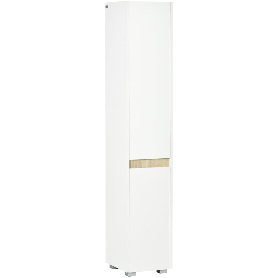 image 1 of kleankin 5-Tier Modern Tall Bathroom Cabinet with Adjustable Shelves White