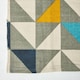image 3 of Homescapes Copenhagen Blue, Yellow and Grey Cotton Geometric Style Scandi Printed Rug - 120 x 170 cm | Multi | White, grey, blue, yellow and black