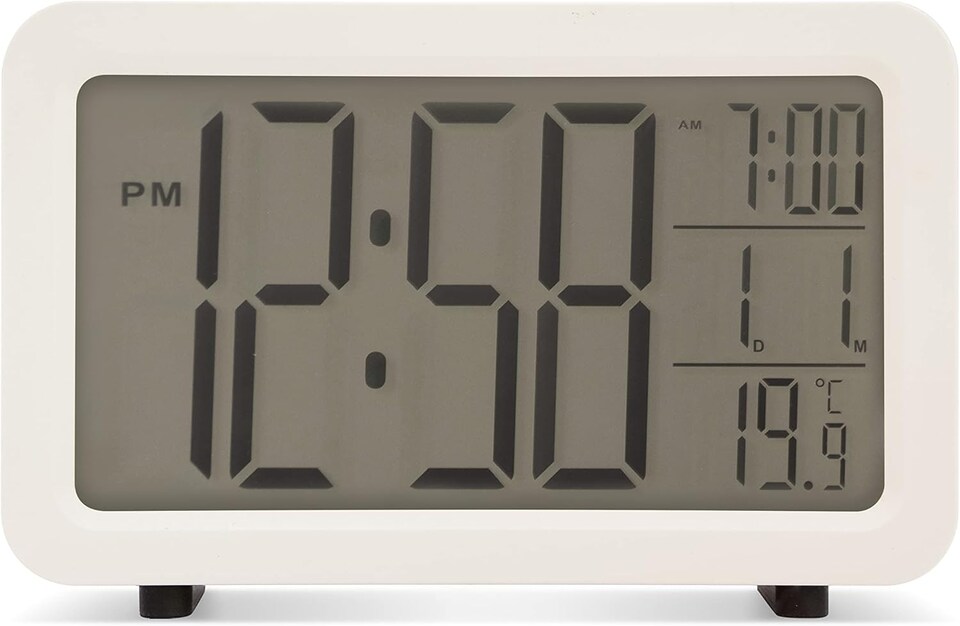image 1 of Acctim Harley Superbrite Modern Digital Alarm Clock | White | White