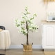 image 2 of HOMCOM Potted Artificial Plants Honeysuckle Flower for Indoor , White