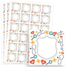 Doctors Design 40mm Square Sticker sheet of 24
