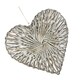image 2 of Large Wicker Heart Wreath Grey Wash Finish | Brown | Natural
