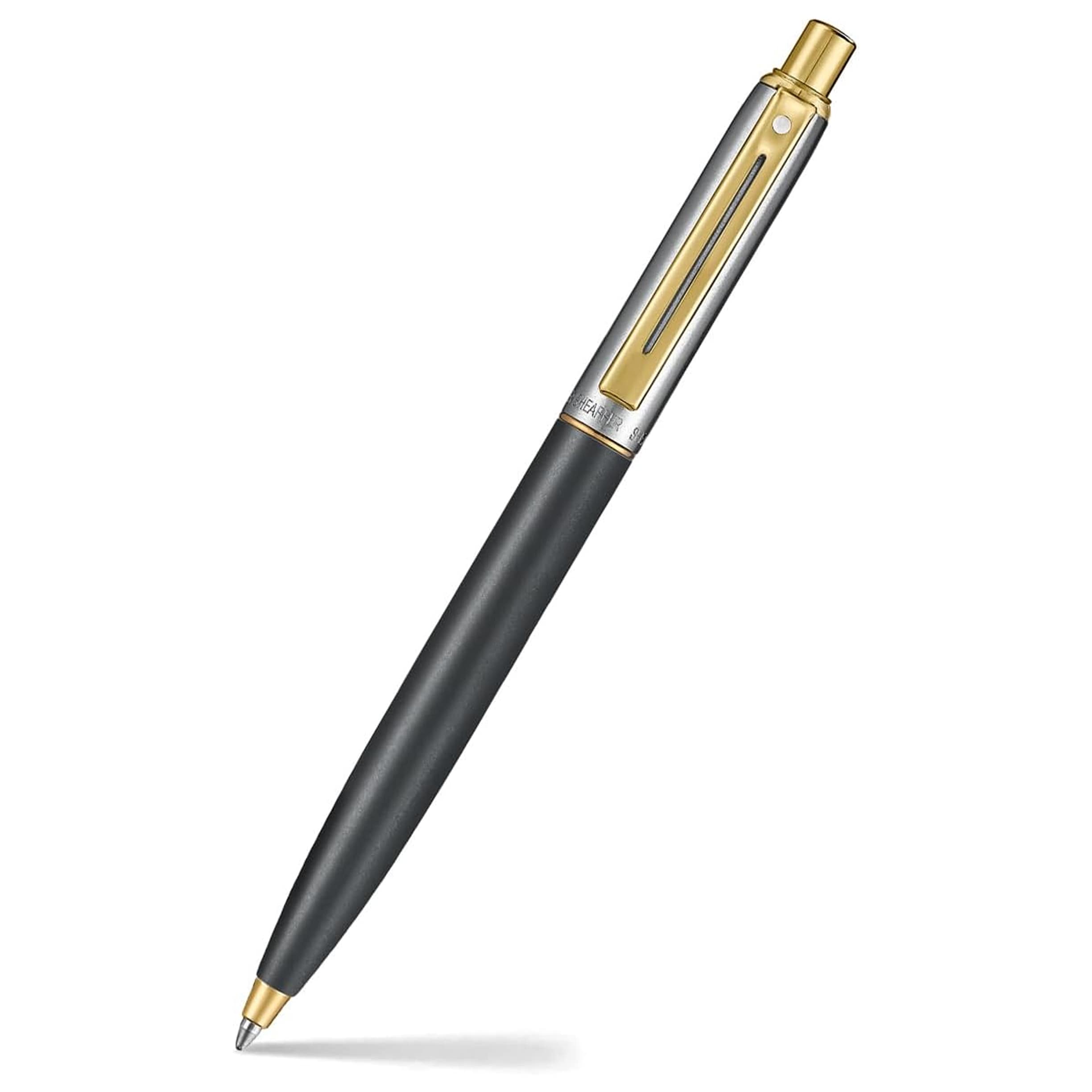 Sheaffer Sentinel E334 Ballpoint Pen Matte Black Barrel, Chrome Plated Cap and PVD Gold Trim - E233451
