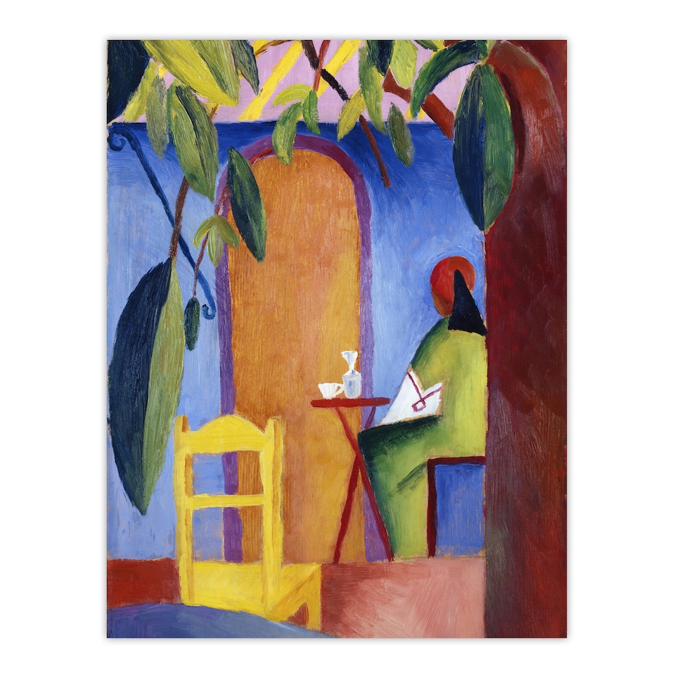 image 1 of Turkish Cafe Modern Colourful August Macke Wall Art Poster Print 12X16"