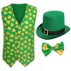 image 1 of Irish Waistcoat and Bow Tie & Irish Buckle Hat Green | XL