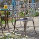 image 4 of Brown Bistro Set Outdoor Garden Patio Lattice Table and 4 Chairs Aluminium Frame