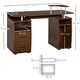 image 3 of HOMCOM Computer Desk Table Workstation with  Keyboard Tray, Brown
