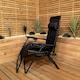image 4 of Set of 2 Luxury Padded Multi Position Zero Gravity Garden Relaxer Chair Lounger in All Black
