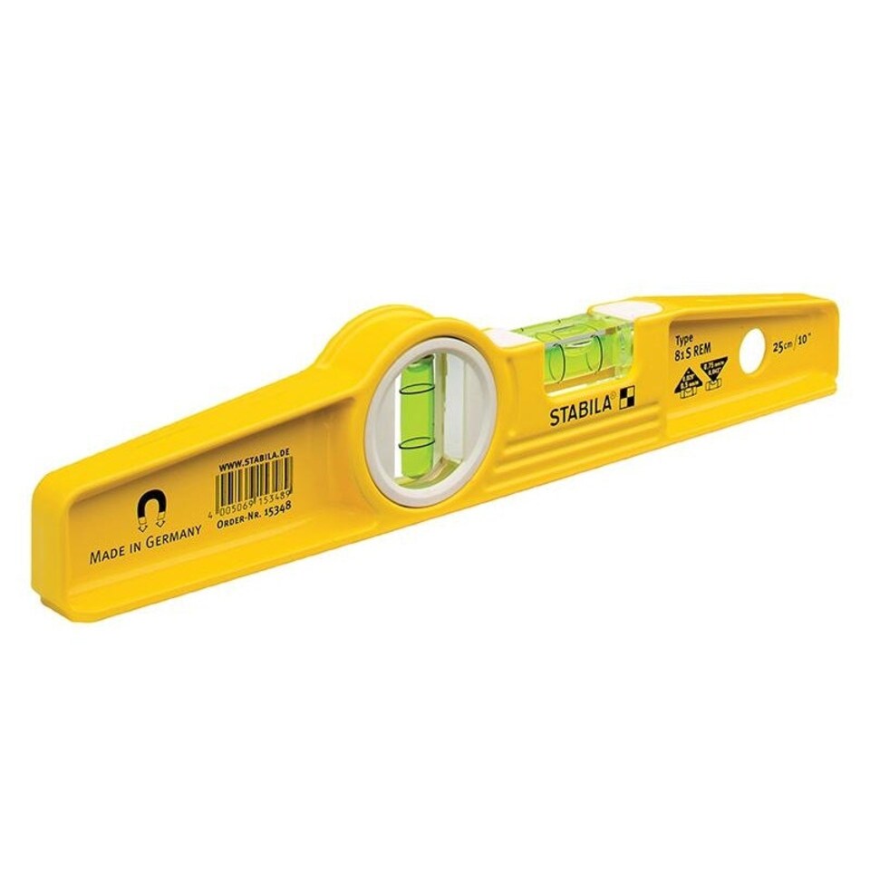 Stabila 81s Magnetic Torpedo Level - Multi Colour - 81S REM Rare Earth Magnetic Torpedo Level