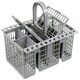 image 1 of SPARES2GO Cutlery Cage Basket compatible with Kenwood Dishwasher (Grey, Removable Handle, 225mm)