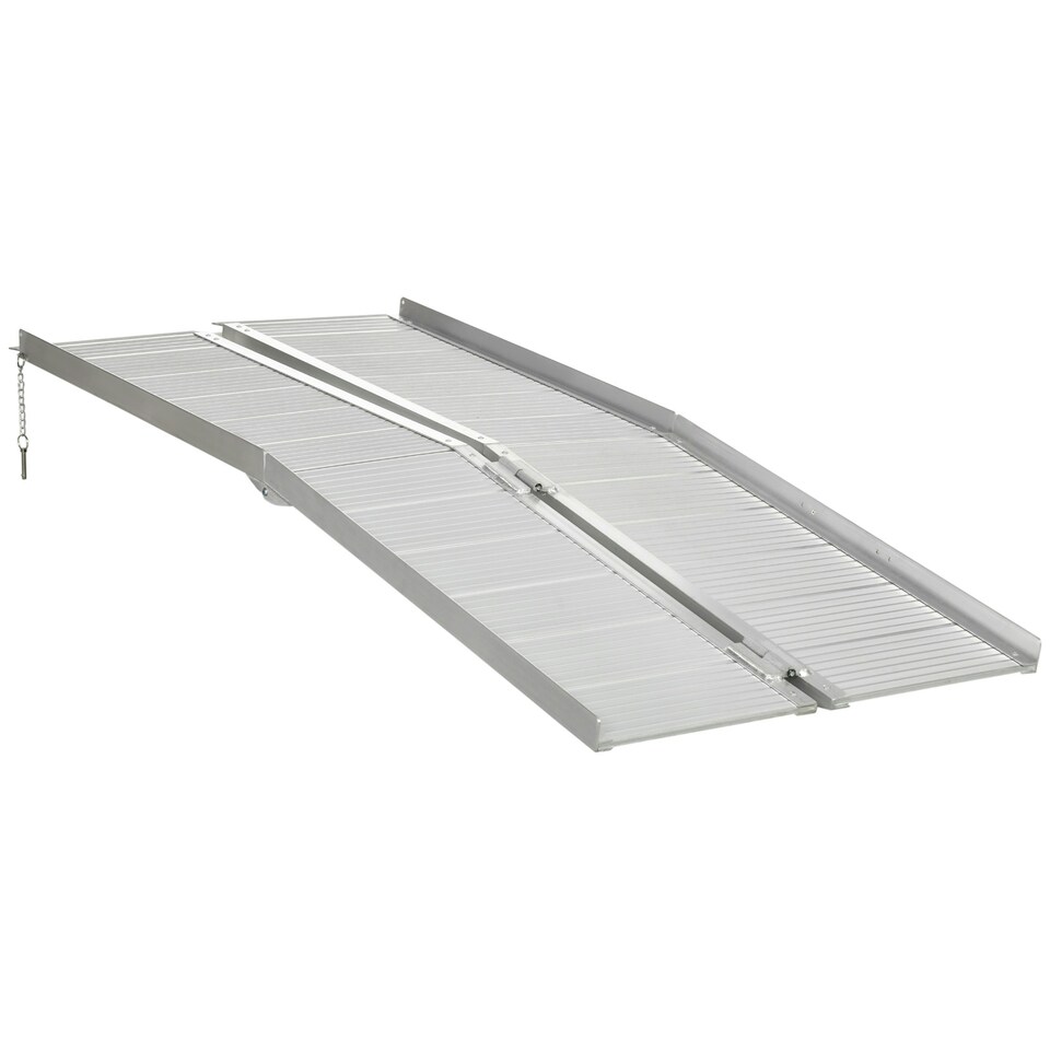 image 1 of HOMCOM 183 x 72 cm Ramp Aluminum Folding Mobility Scooter Wheelchair Threshold