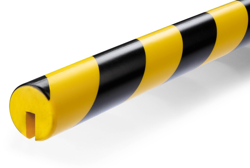 image 1 of Durable Clamp On Warning Edge Impact Protection Profiles E8R | 1 Metre