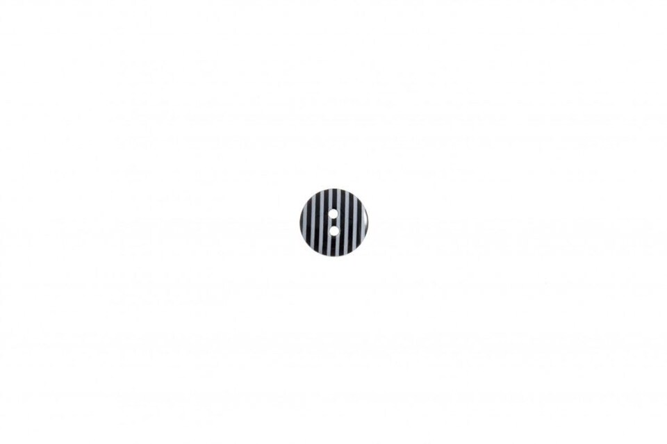 Trimits Black Round Candy Stripe Buttons for Dressmaking - 15mm - per value pack of 50