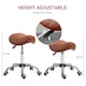 image 4 of HOMCOM Cosmetic Stool 360 Rotate Height Adjustable Salon Massage Spa Chair Hydraulic Rolling Faux Leather Saddle Stool Mobility, Brown