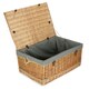 image 5 of 72cm Rope Handled Cotton Lined Wicker Trunk Blue | Blue | One Size