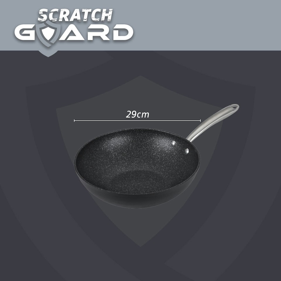 image 1 of Prestige Scratch Guard Stir Fry Pan Induction Cookware Non Stick Wok Pan - 29 cm