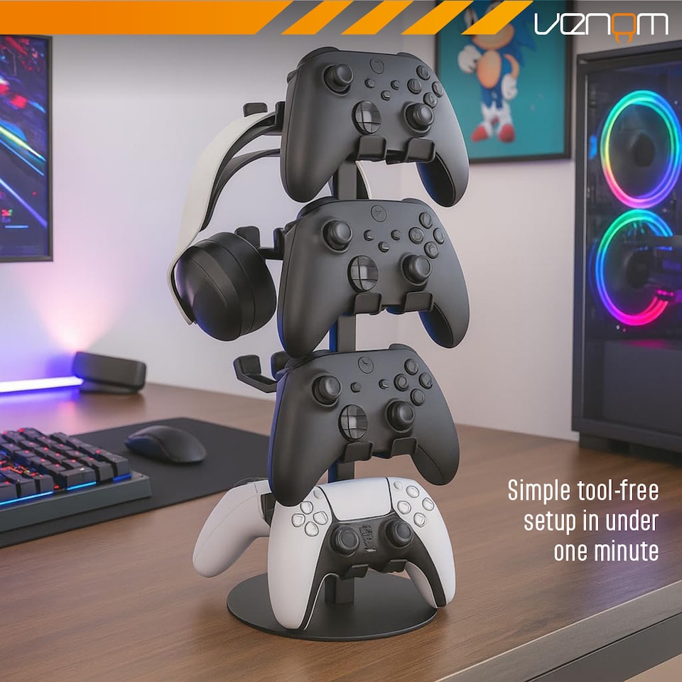 image 1 of Venom Gaming Controller & Headset Stand