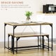image 5 of HOMCOM Dining Table and Bench Set for 4, Kitchen Table with 2 Benches, Space Saving Dining Room Sets, Natural