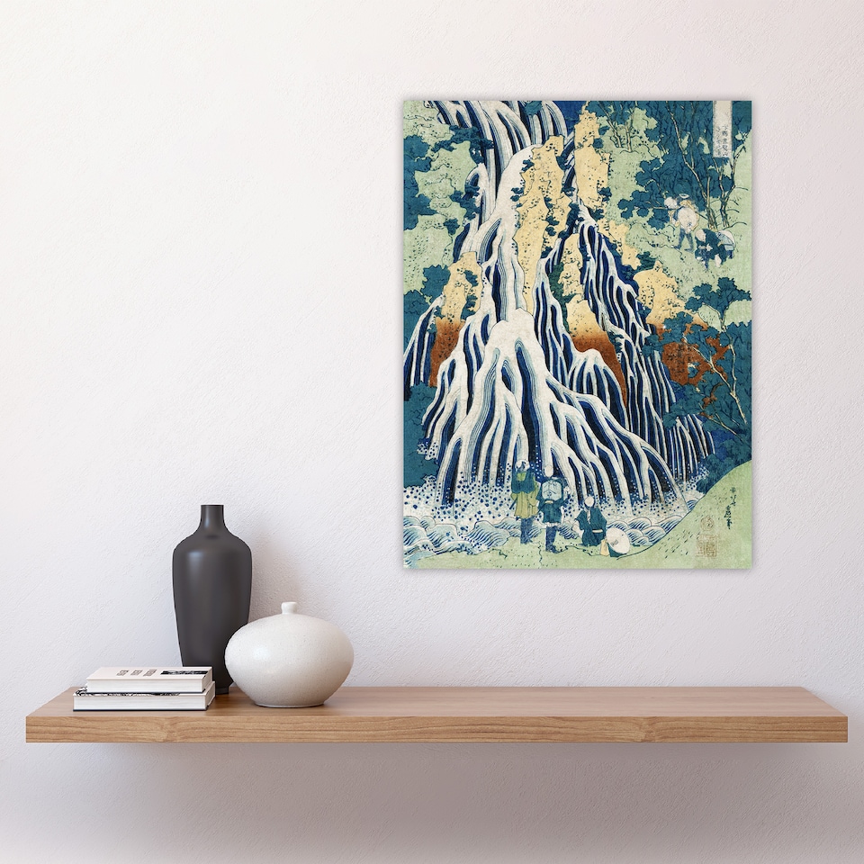 image 1 of Mist Waterfall Mt. Kurokami Vintage Japan Wall Art Print Hokusai 18x24"