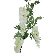 White 3 Head Wisteria Artificial Flower 122cm